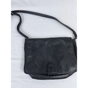 VTG 90s BREE Black Leather Crossbody Bag Purchased in Germany German Made